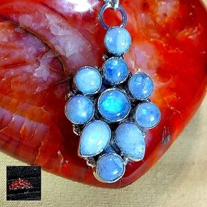 NWT-RAINBOW MOONSTONE/ON 16" OR 18"-IN STERLING CHAIN, 💥U CHOOSE. 👇 INFO